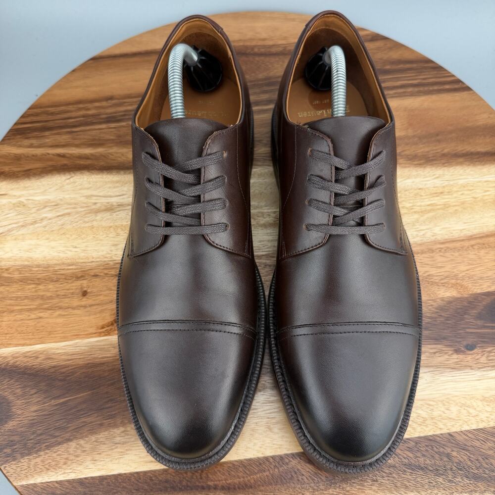 Polo Ralph Lauren Asher Cap Toe Derby Shoes Men’s Size 11 Dark Brown $195 NEW - Picture 2 of 8
